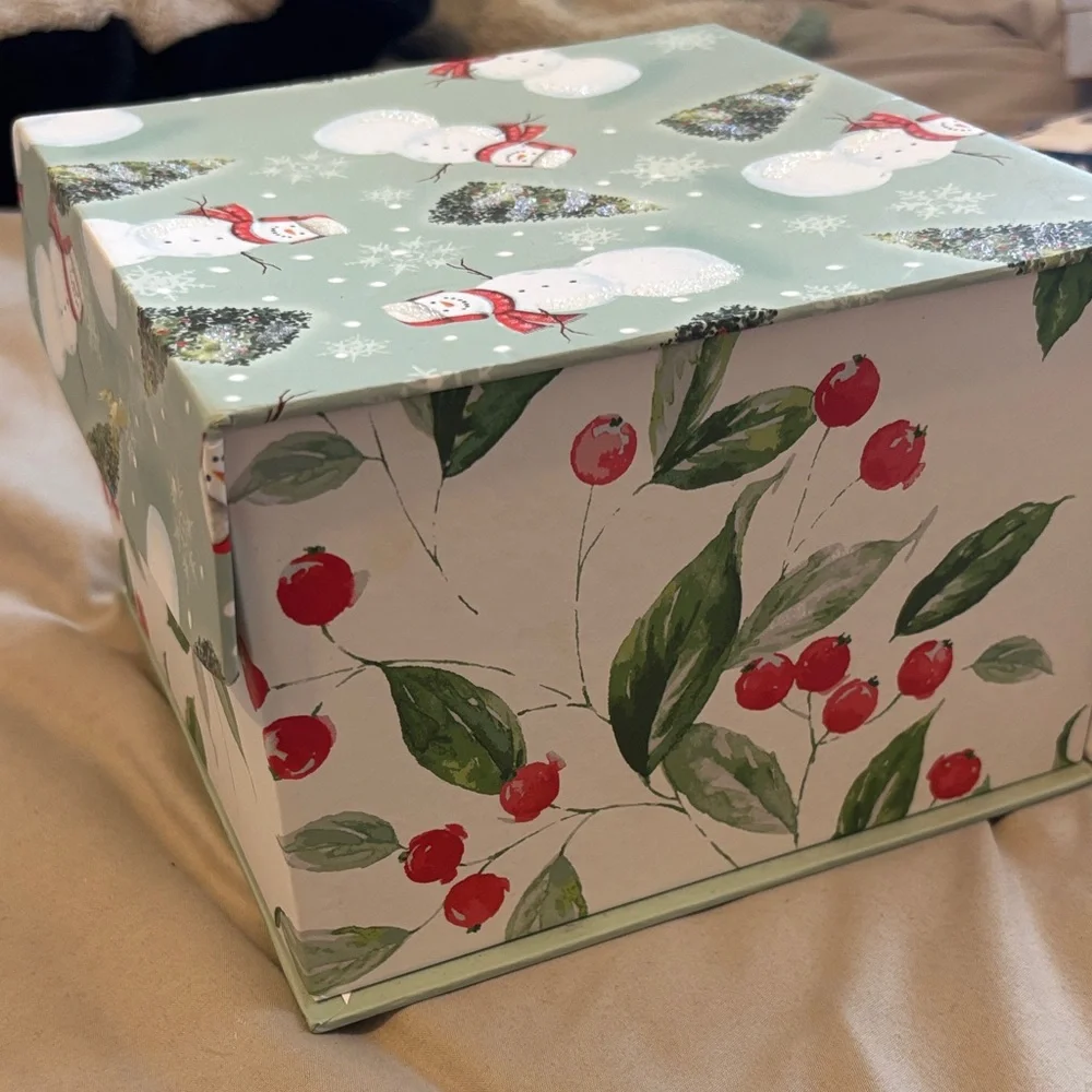 Festive Snowman Gift Box - Green Christmas Design